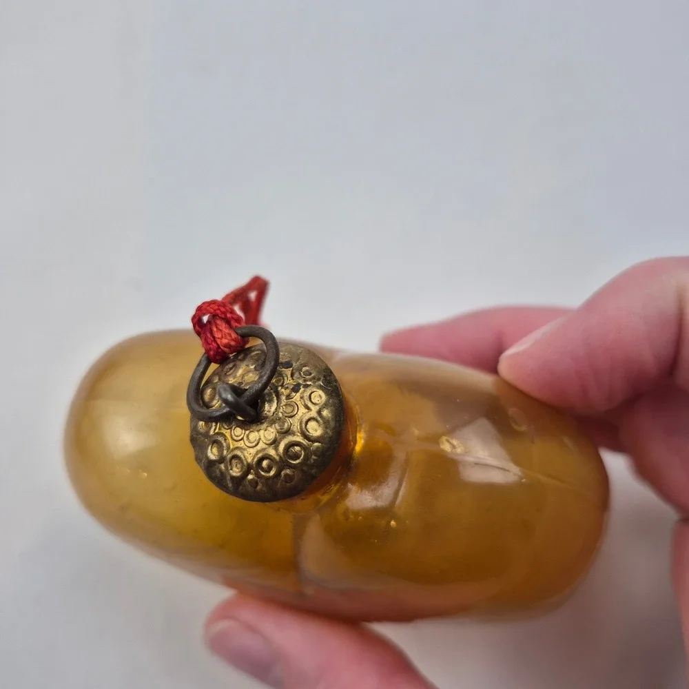 Vtg Glass Christmas‎ Ornament Lot 6pc Grapes Heart Ball + Lenox Holly 1990s